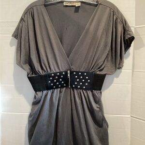 Ladies Gold Flava Grey Bouse with Studded Belt Size X large